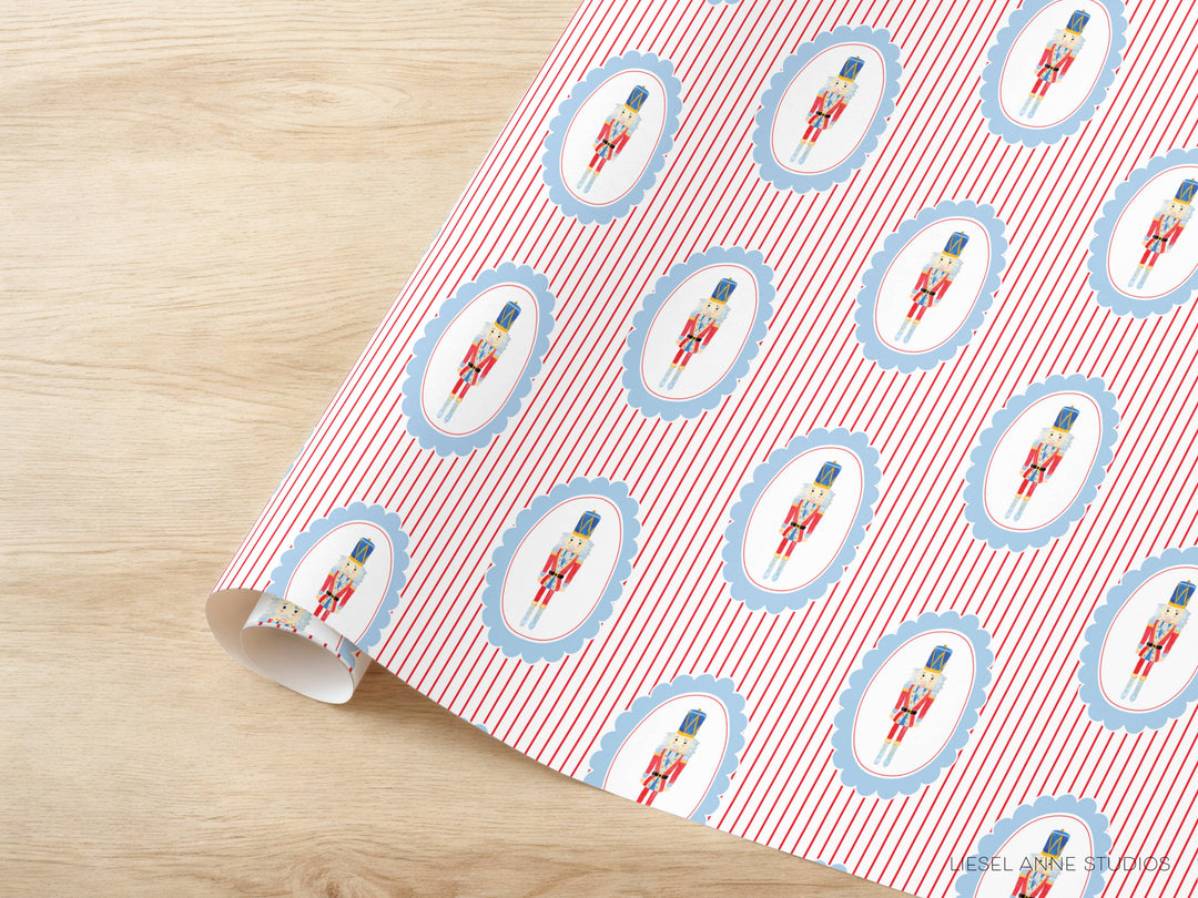 Nutcracker Red Stripe Gift Wrap