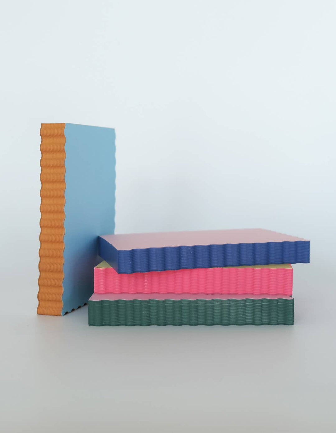 Citron + Hot Coral Edge Mini Wave Shaped Notepad