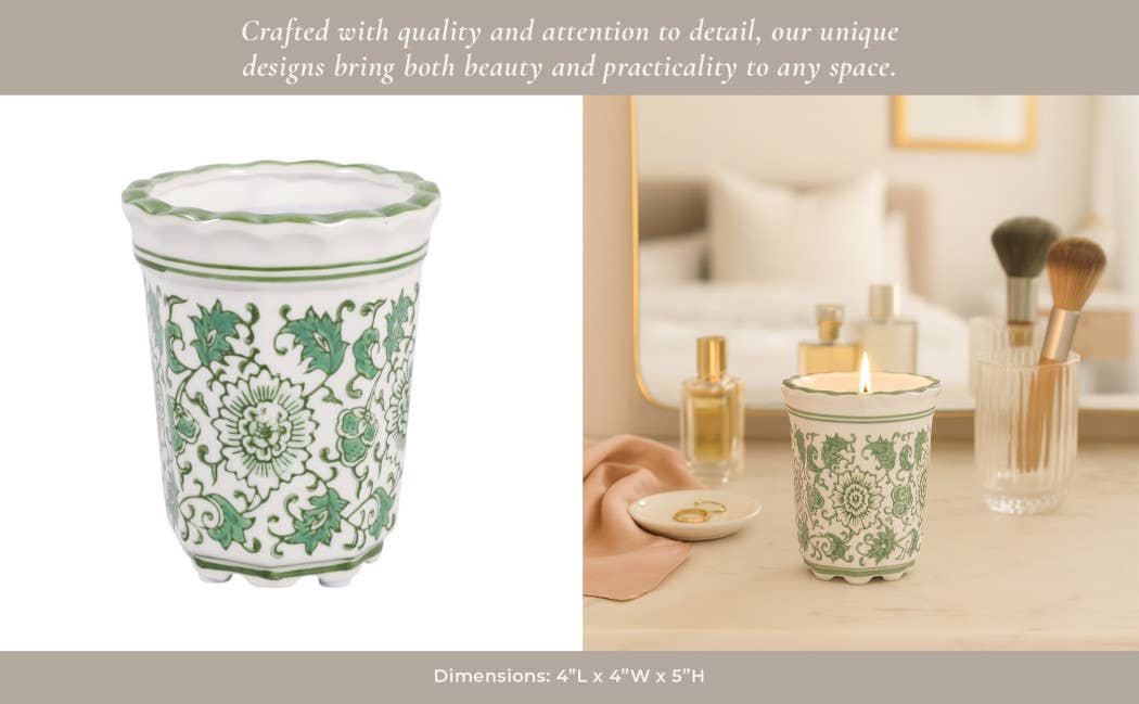 Jasmine Green and White Candle