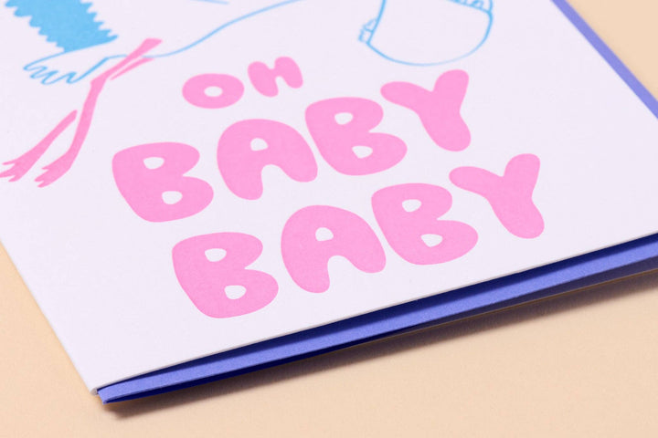 Oh Baby Baby Stork Card