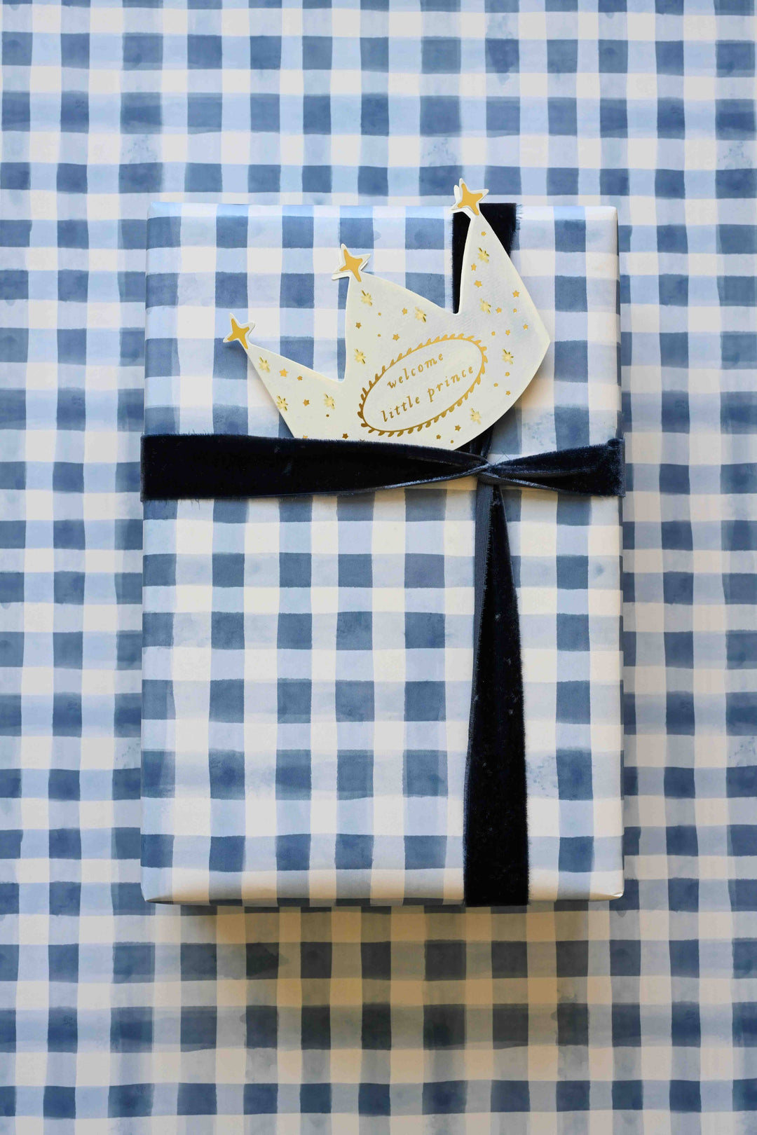 Bramble Blue Gingham Gift Wrap