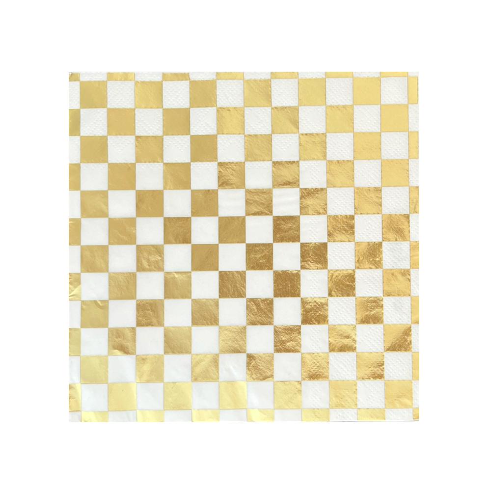 Out of the Blue Checkered Cocktail Napkins
