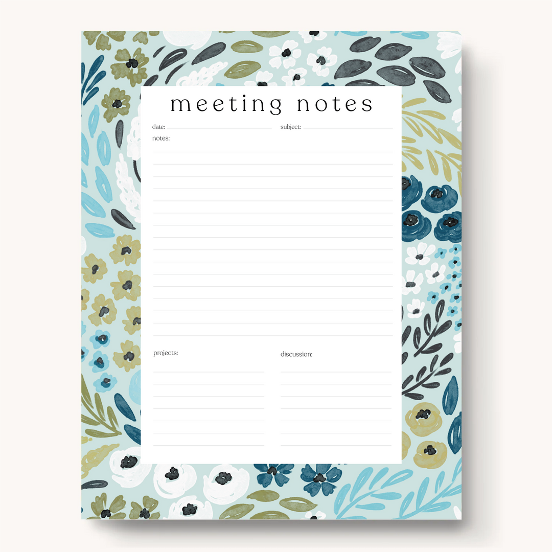 Floral Meeting Notepad