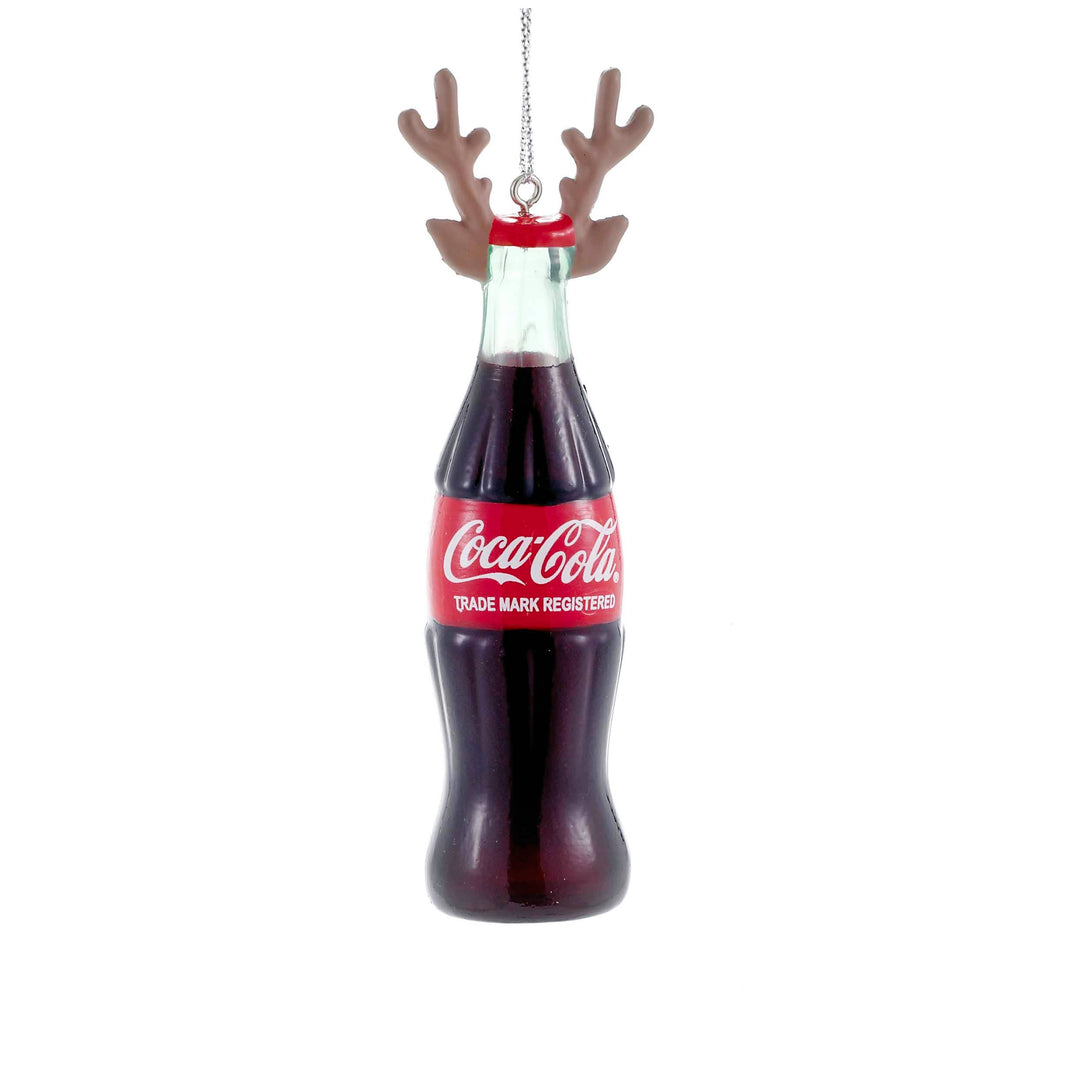 Coca Cola W/Antlers Bottle Ornament