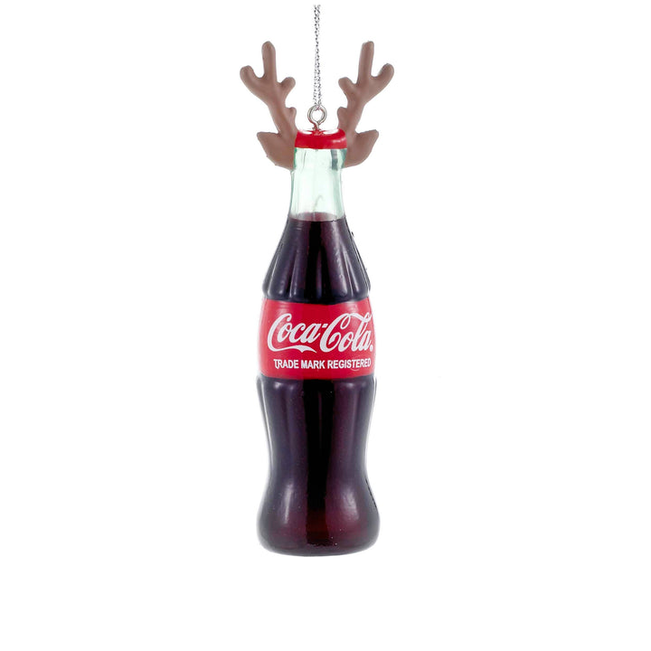 Coca Cola W/Antlers Bottle Ornament