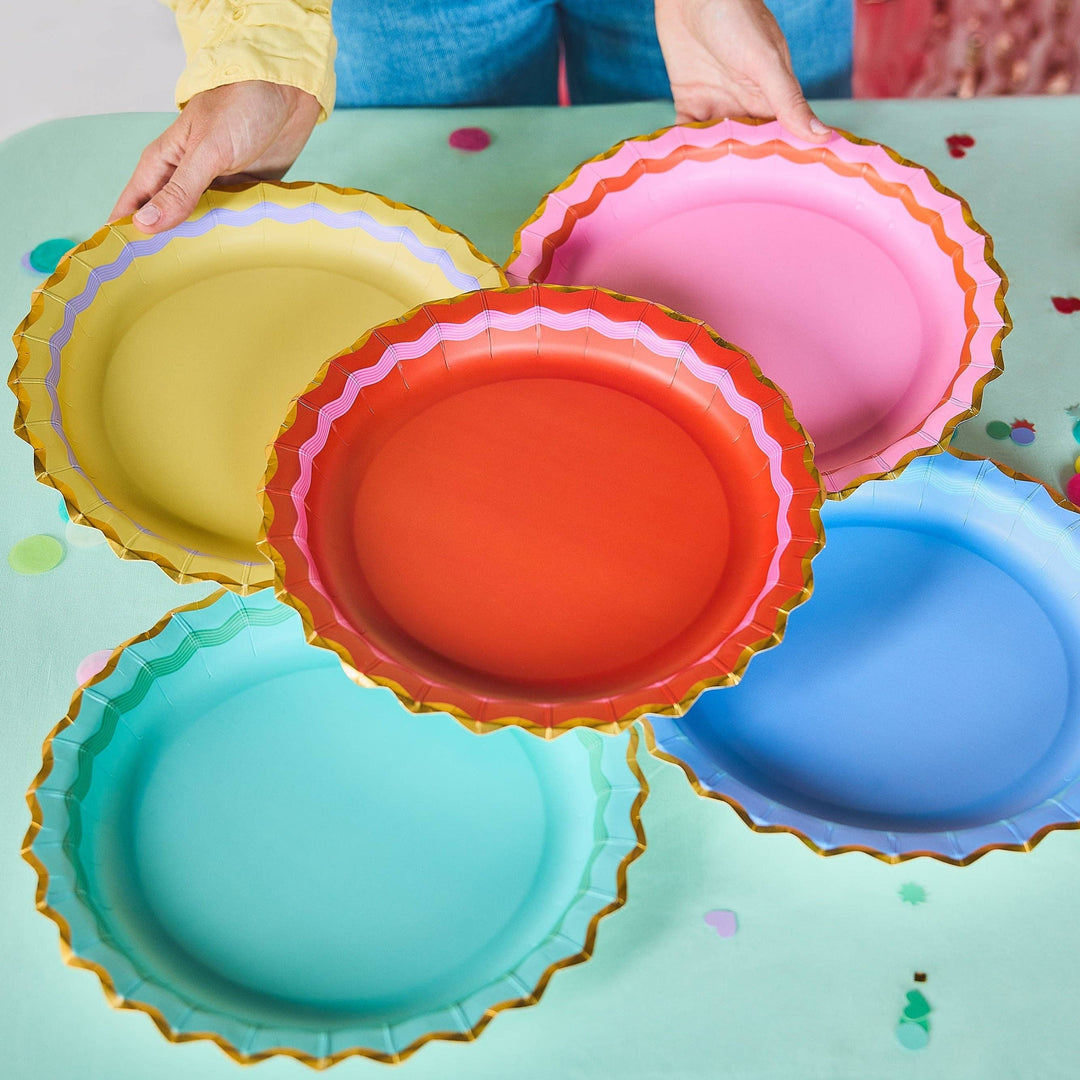 Rainbow Ric Rac Plates