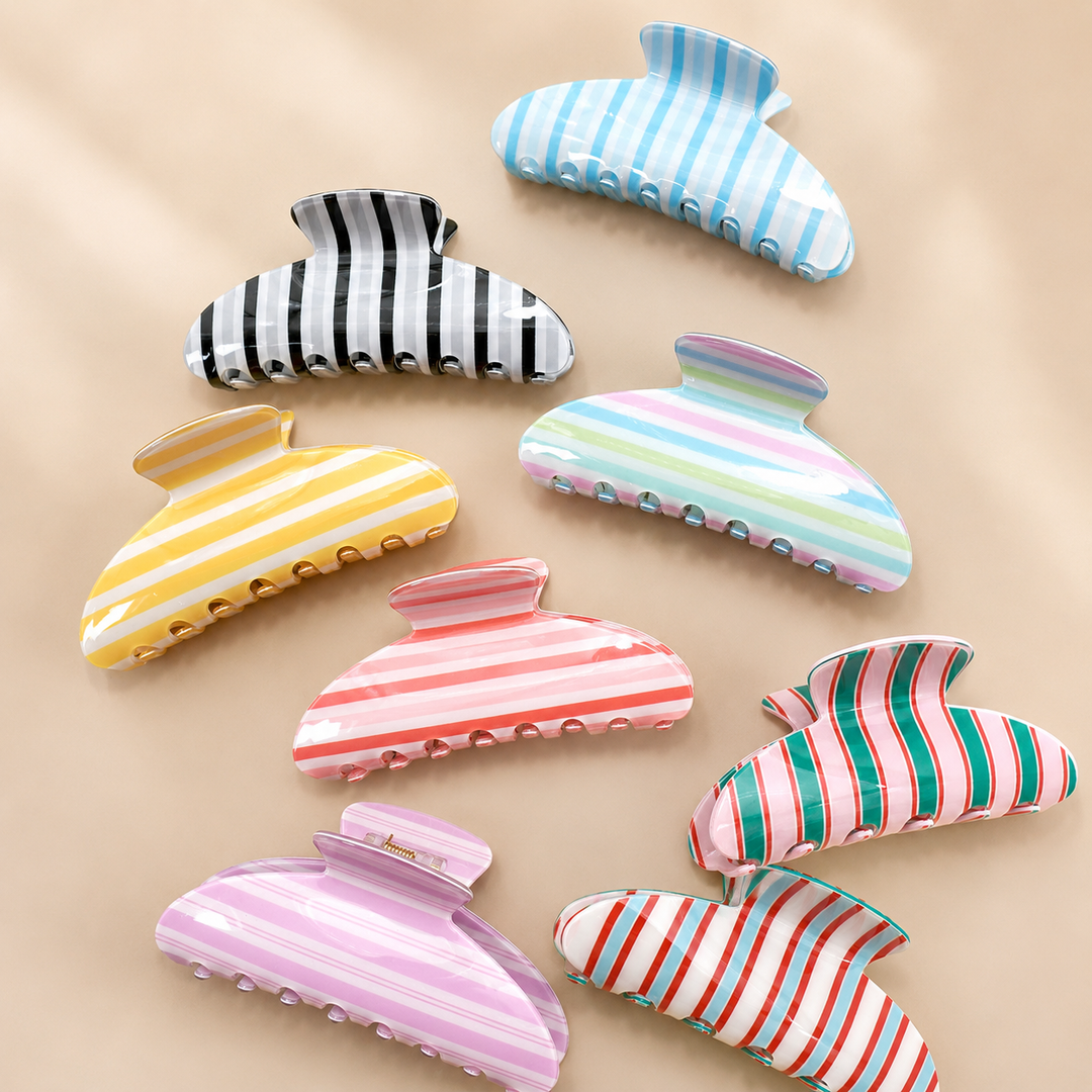 Pink Striped Clip