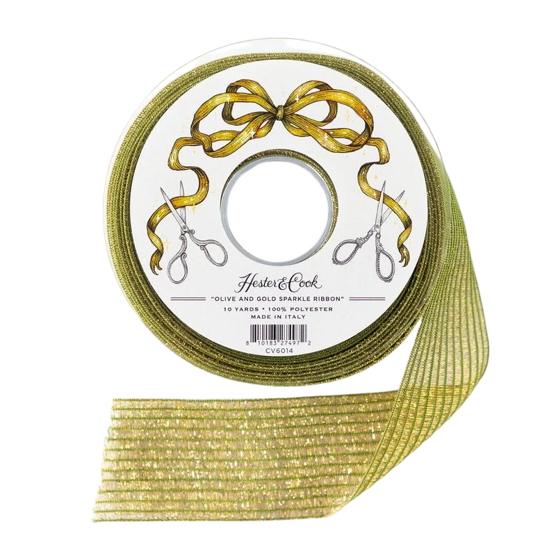 Olive and Gold Sparkle Ribbon