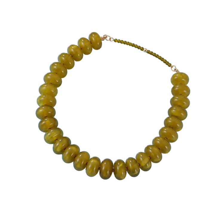Olive Beaded Necklace