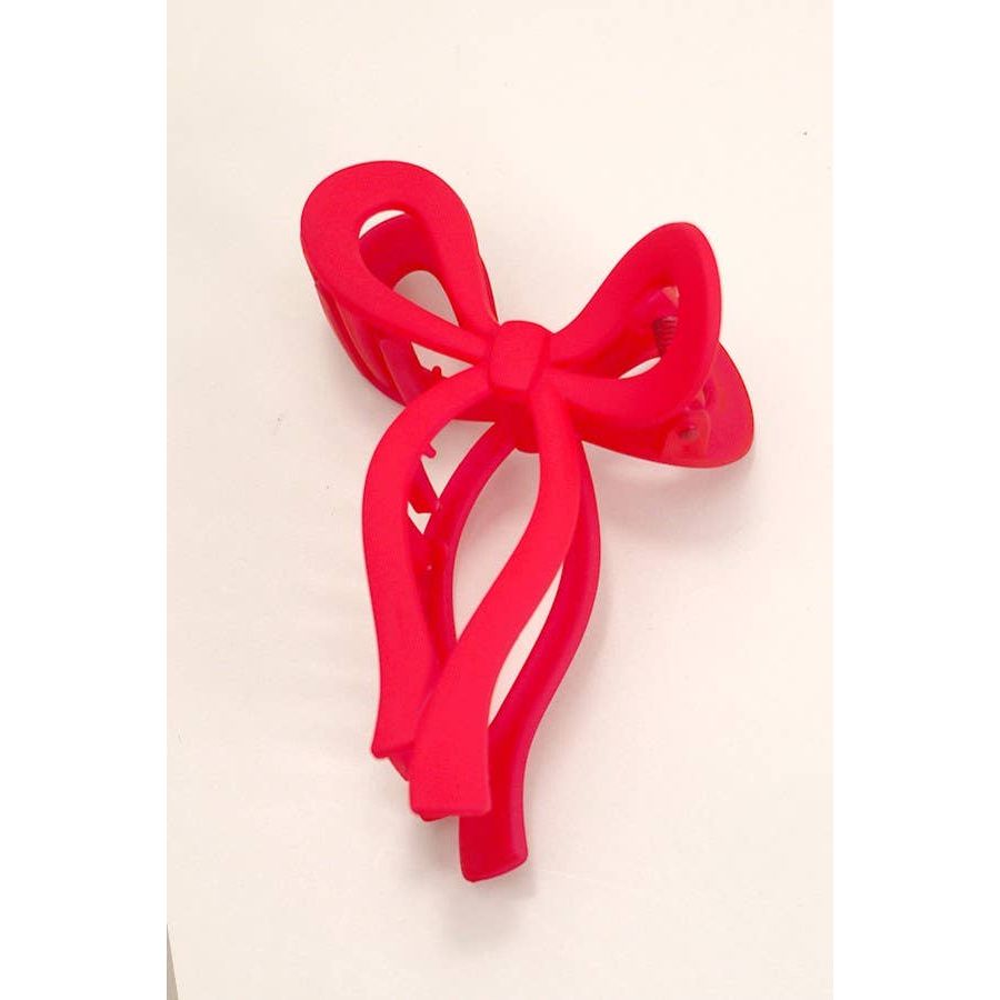 Red Matte Bow Clip