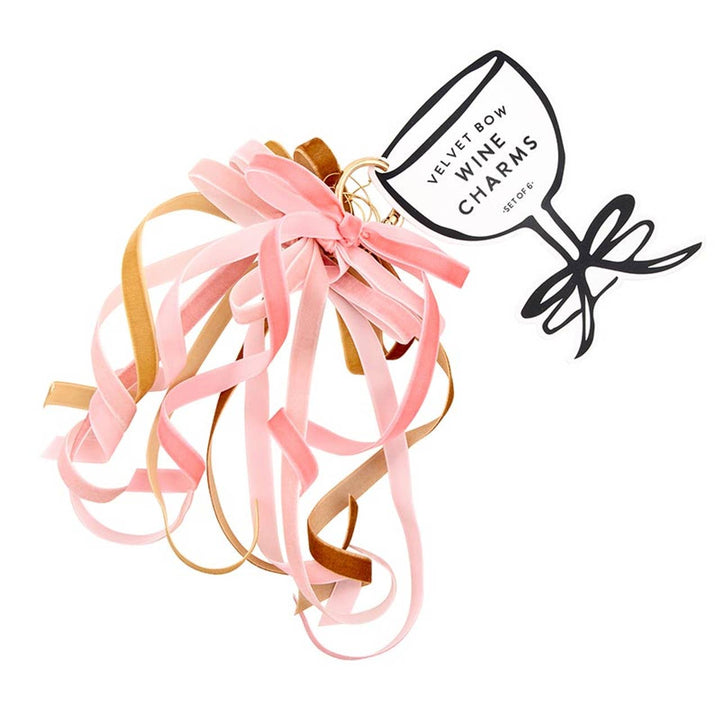 Velvet Bow Wine Charms