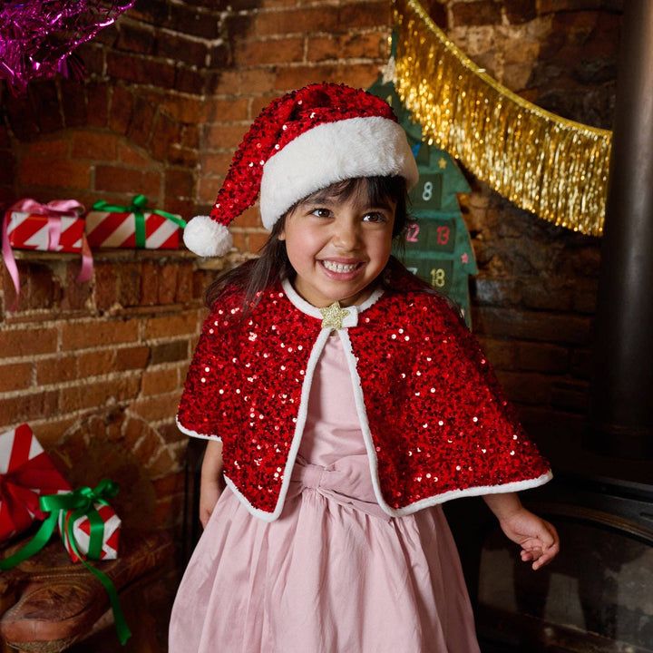 Jolly Santa Sequin Velvet Hat