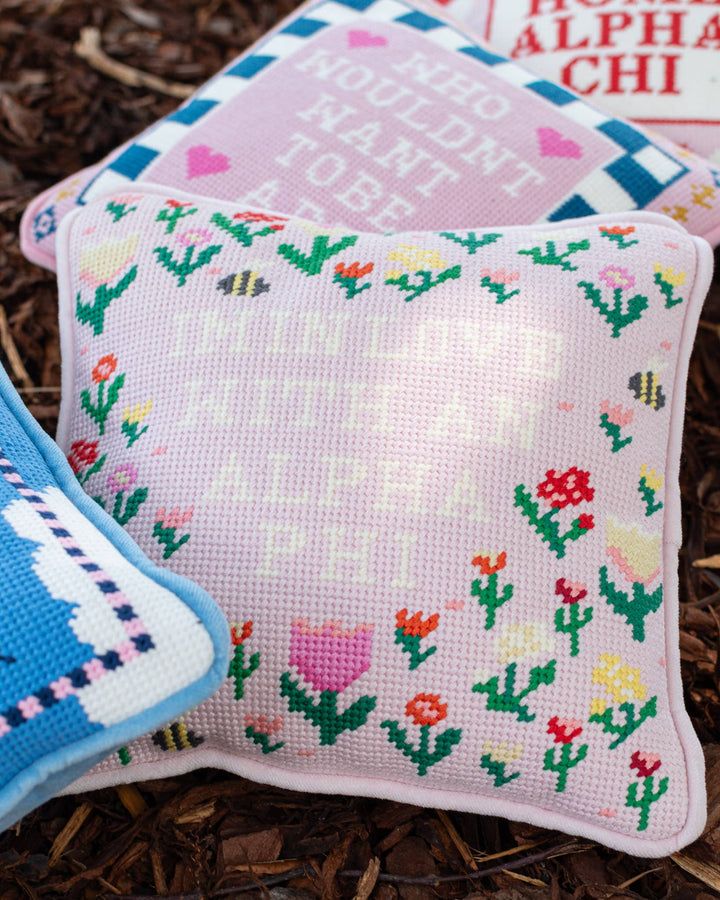 Sorority Needlepoint Pillow: Alpha Phi