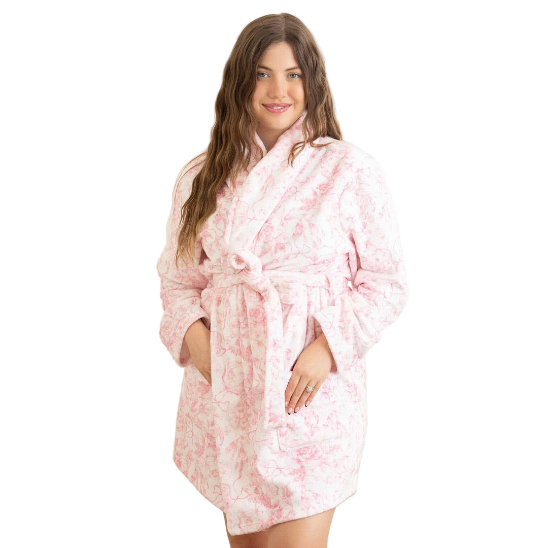 Pink Bow Toile Robe