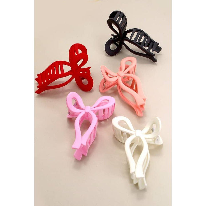 Red Matte Bow Clip