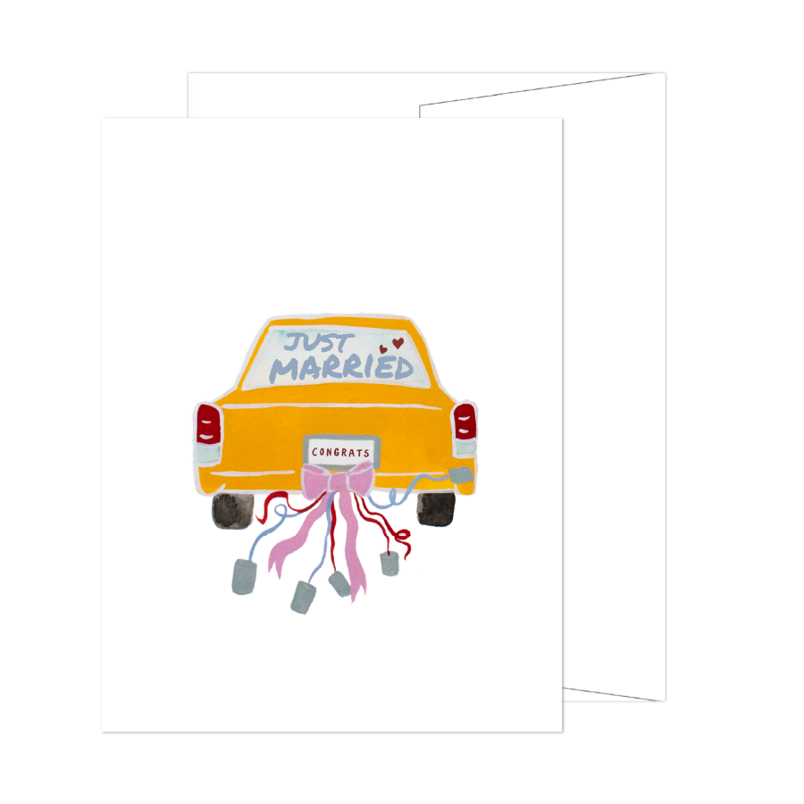 Just Married Taxi Card