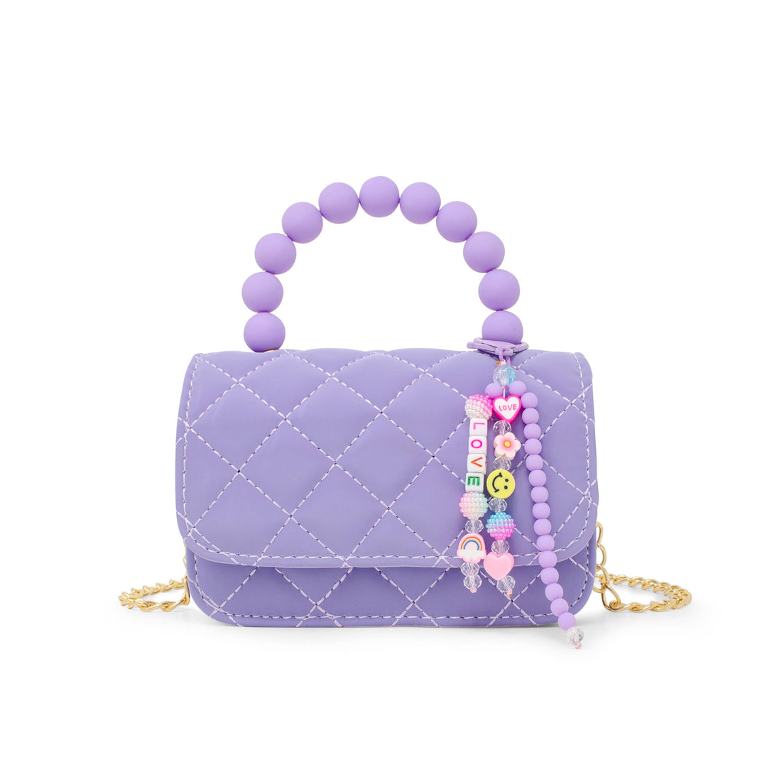 Purple Pearl Handle Handbag for Kids