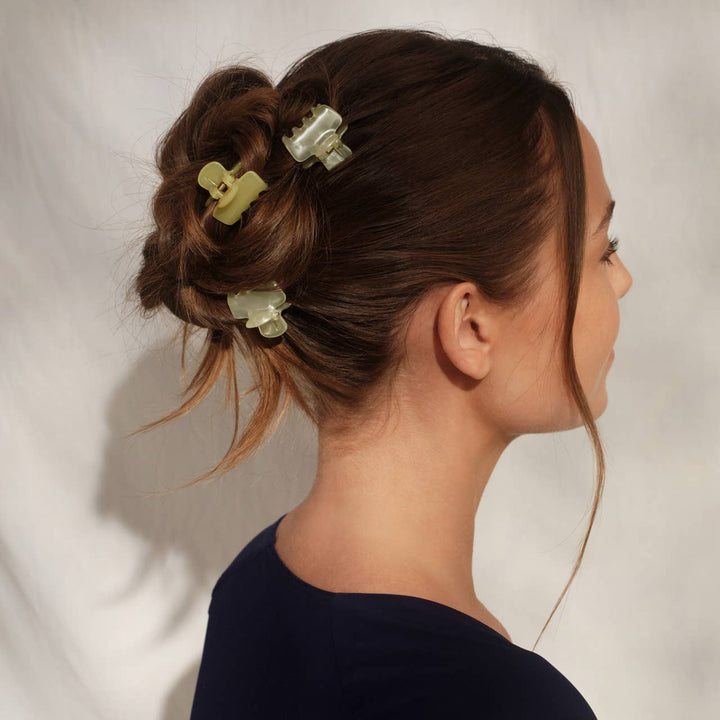 Mini Jelly Cloud Clips- Cream & Butter Yellow
