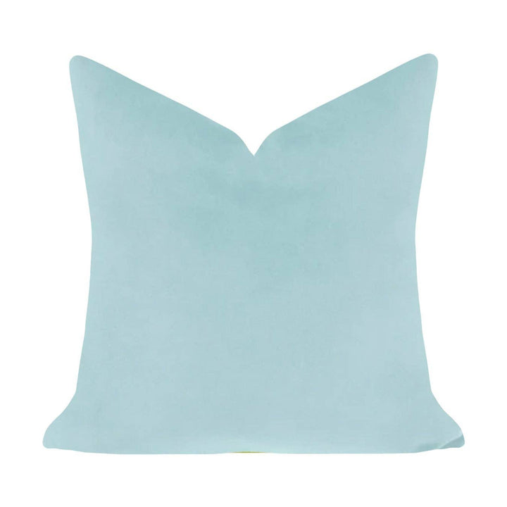 Spa Blue Solid Velvet Pillow
