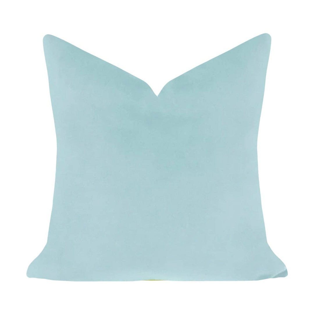 Spa Blue Solid Velvet Pillow