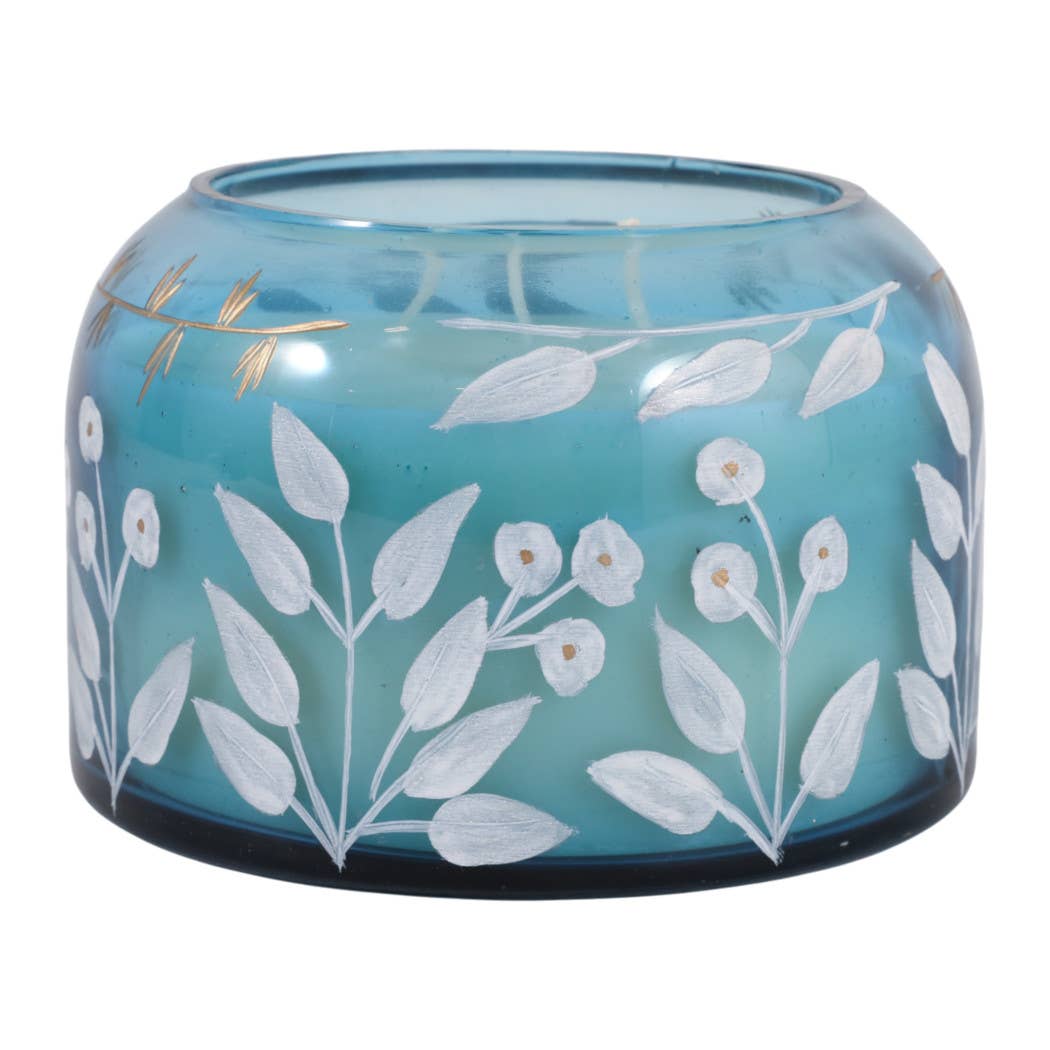 Jasmine Floral Blue Candle