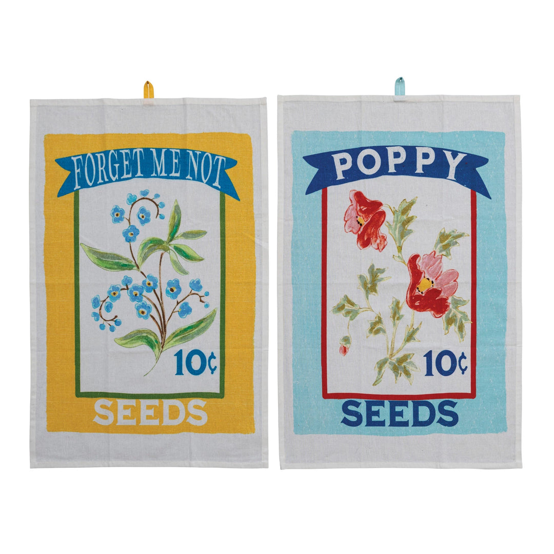 Cotton Printed Tea Towels w/ Loop Multi Color