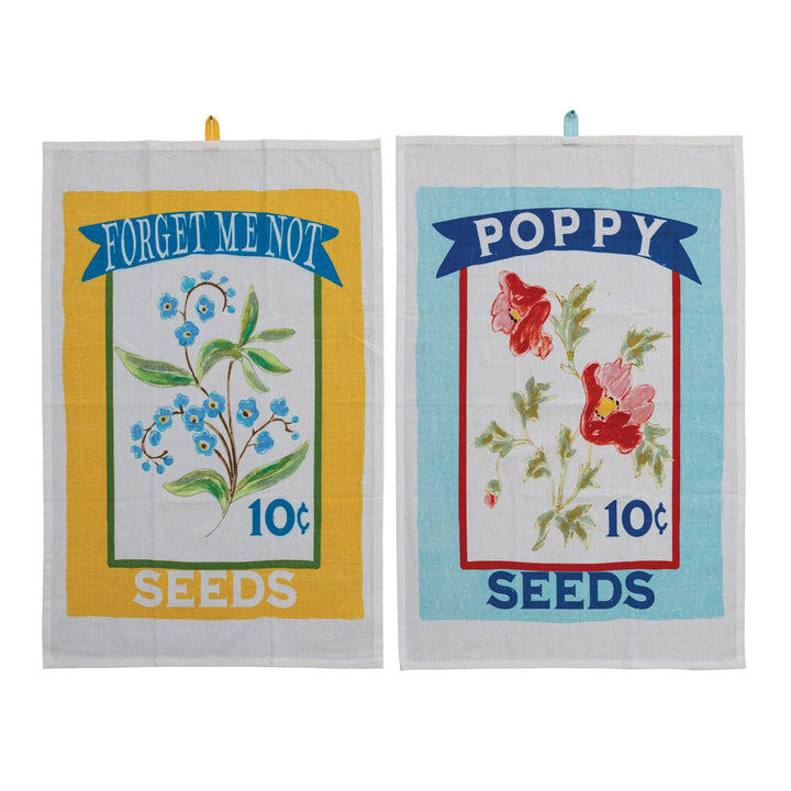 Cotton Printed Tea Towels w/ Loop Multi Color