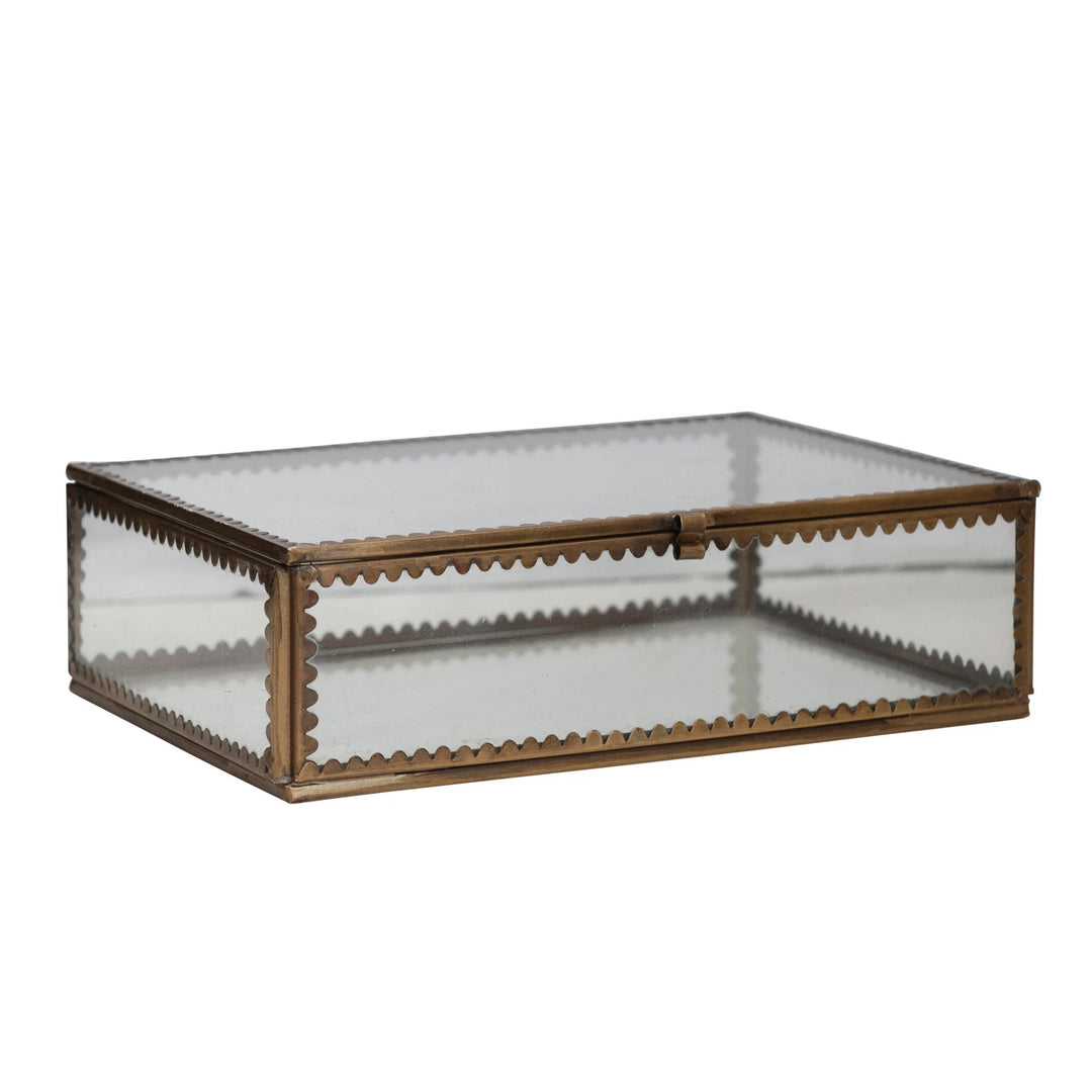 Sharp Glass Box Large Scalloped Brass & Glass Display Box – Presley Paige