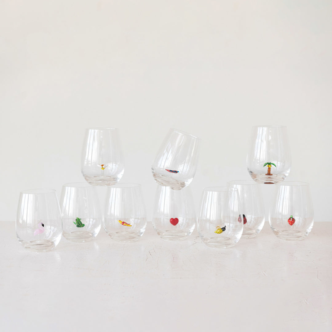 Stemless Wine Glass w/ Figure Inside