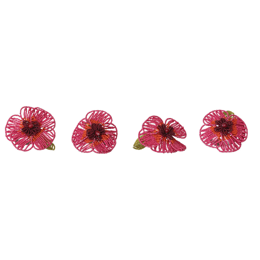Beaded Flower Napkin Rings