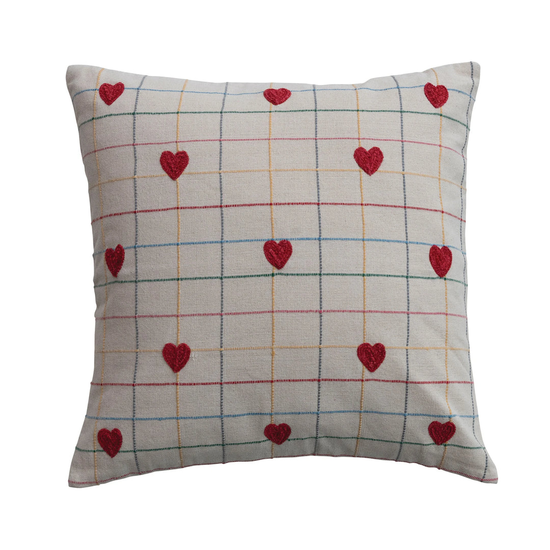 Embroidered Heart Pillow