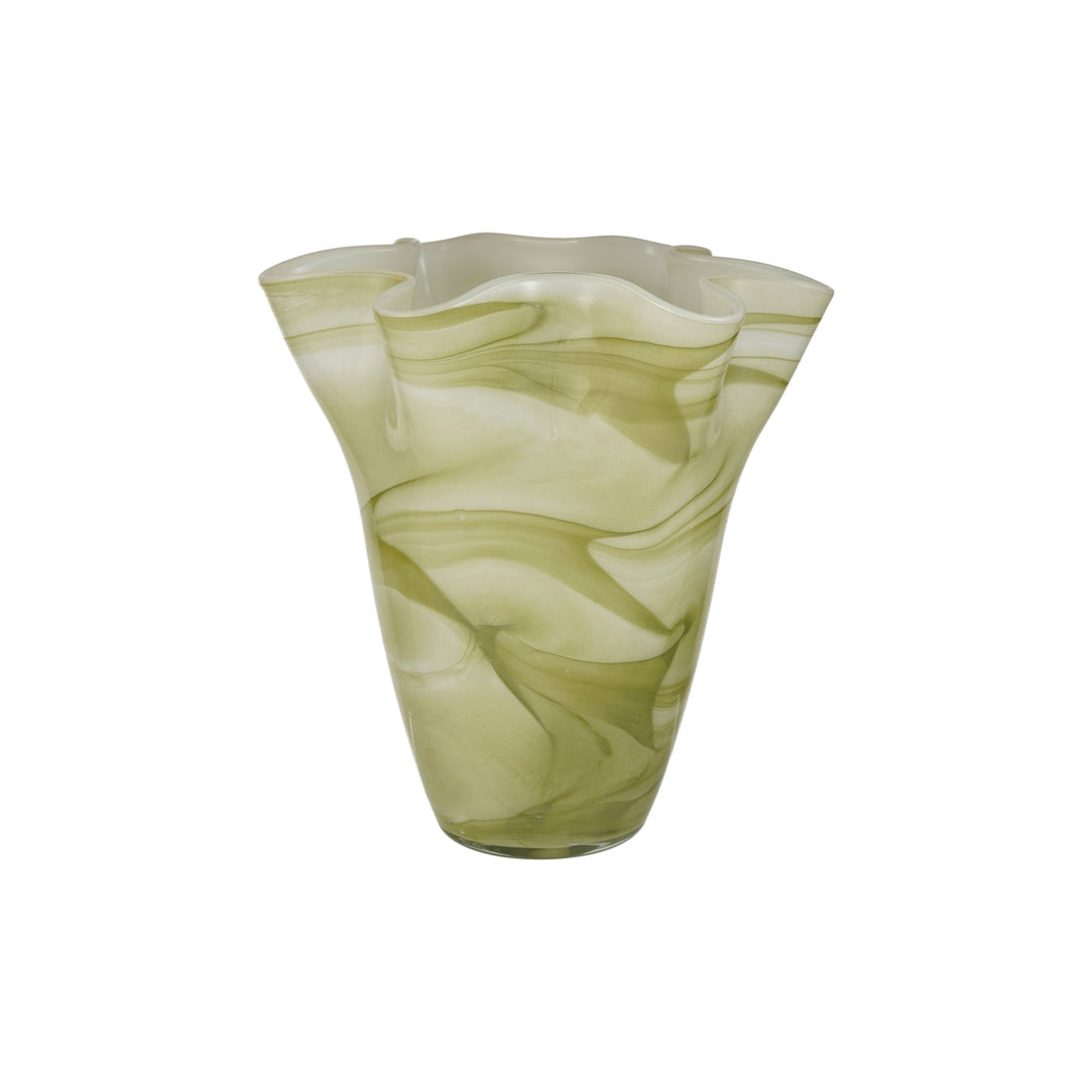 Ruffled Vase with Swirled Design