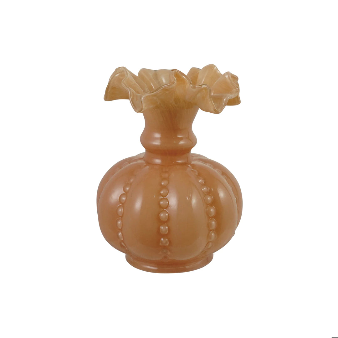 Glass Ruffled Vase