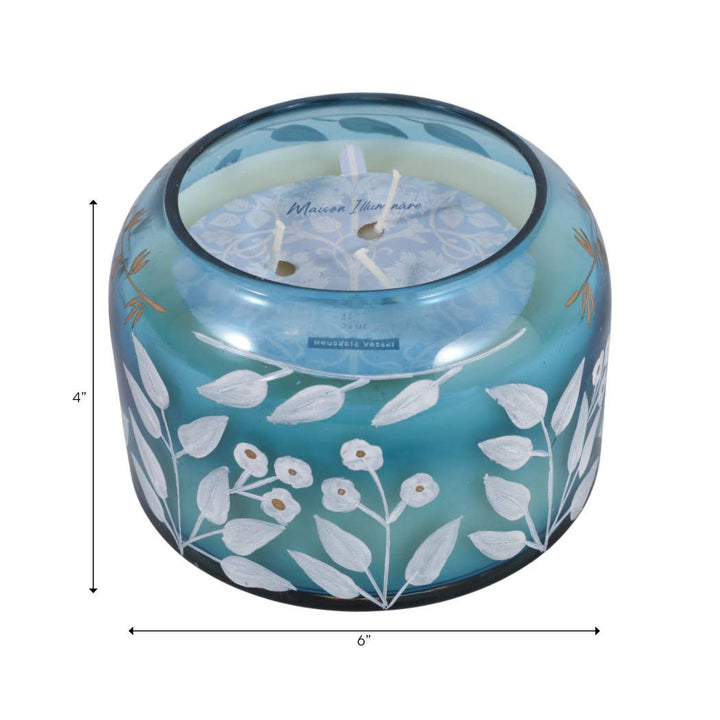 Jasmine Floral Blue Candle