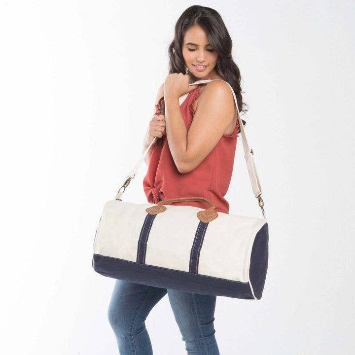 Navy Round Duffel
