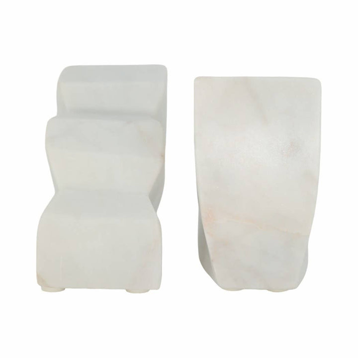 White Marble Bookends