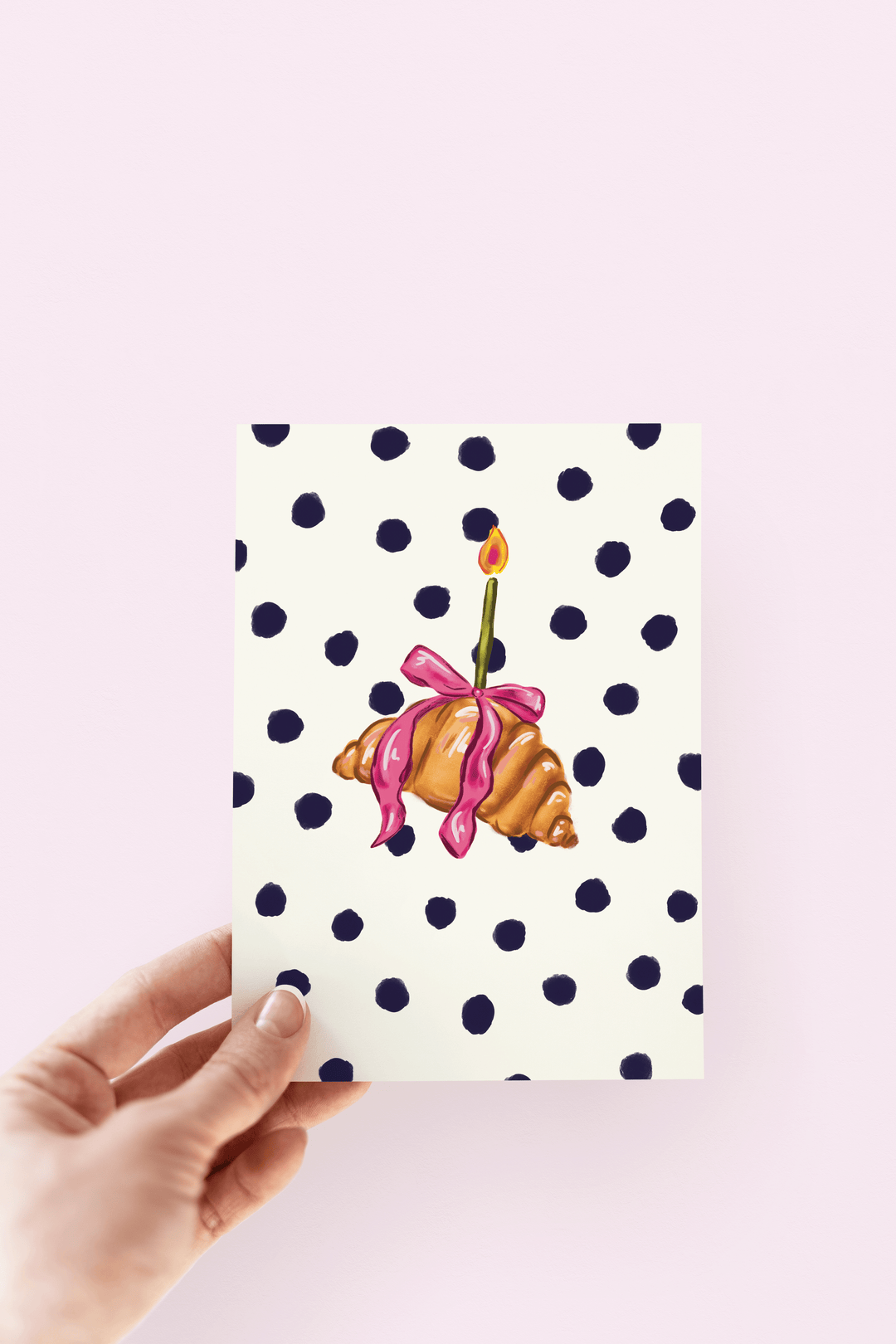 Croissant with Bow Card