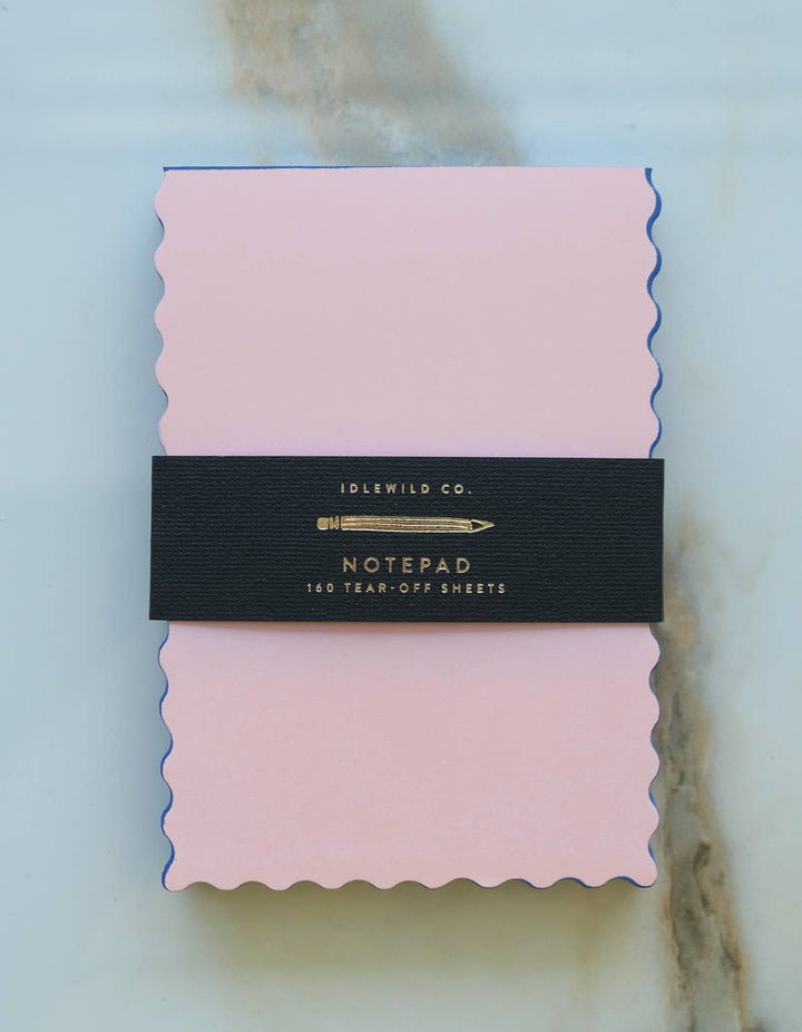 Peach + Indigo Edge Mini Wave Shaped Notepad