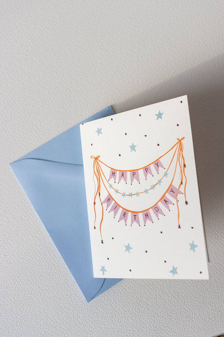 Star Bunting Banner Birthday Card