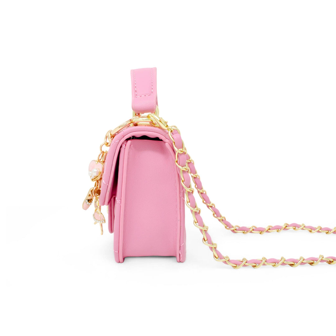 Pink Tiny Quilted Ballet Charm Handbag