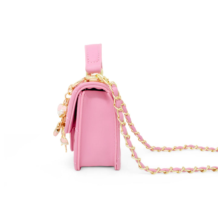 Pink Tiny Quilted Ballet Charm Handbag