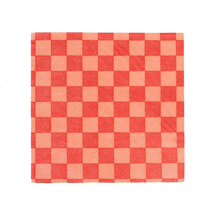 Cherry Crush Checkered Cocktail Napkins