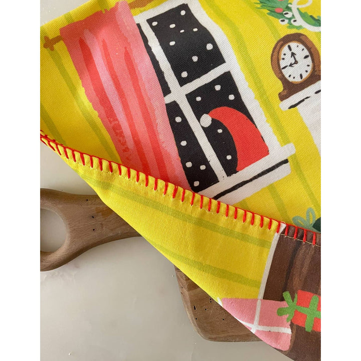 Festive Fireplace Tea Towel