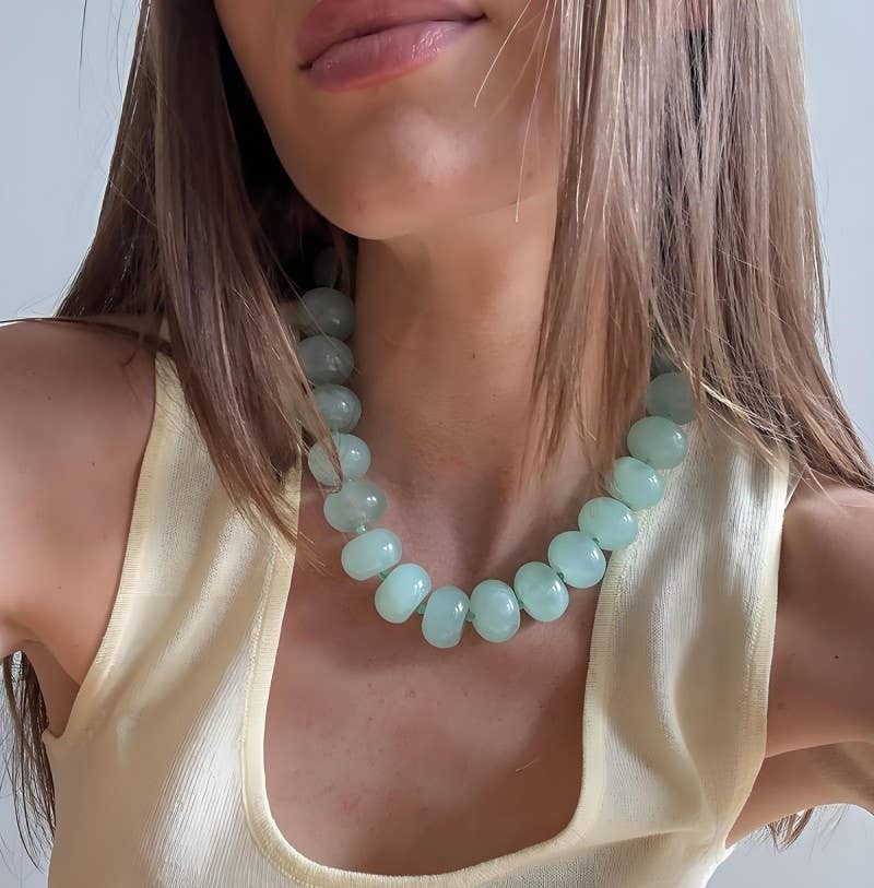 Olive Beaded Necklace