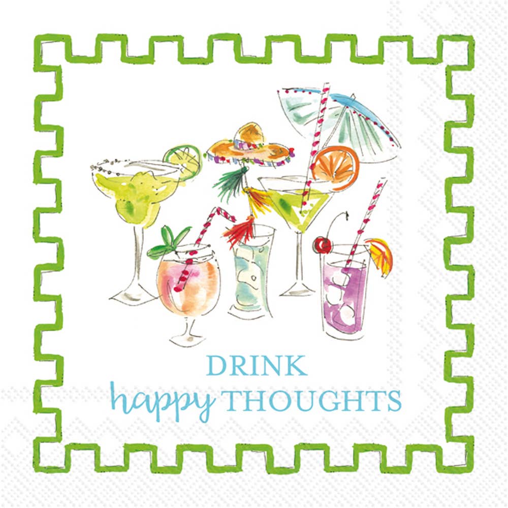 Happy Thoughts Paper Cocktail Napkin