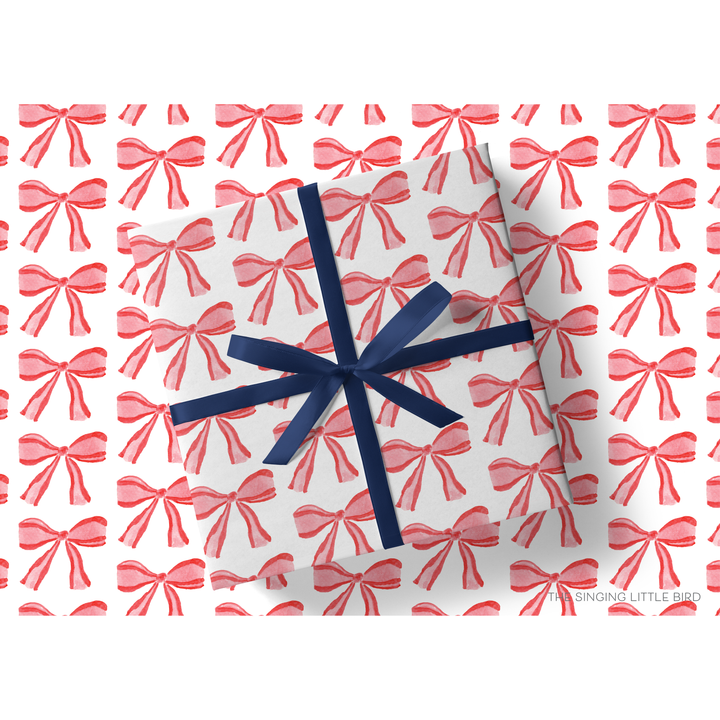 Red Bows Holiday Gift Wrap
