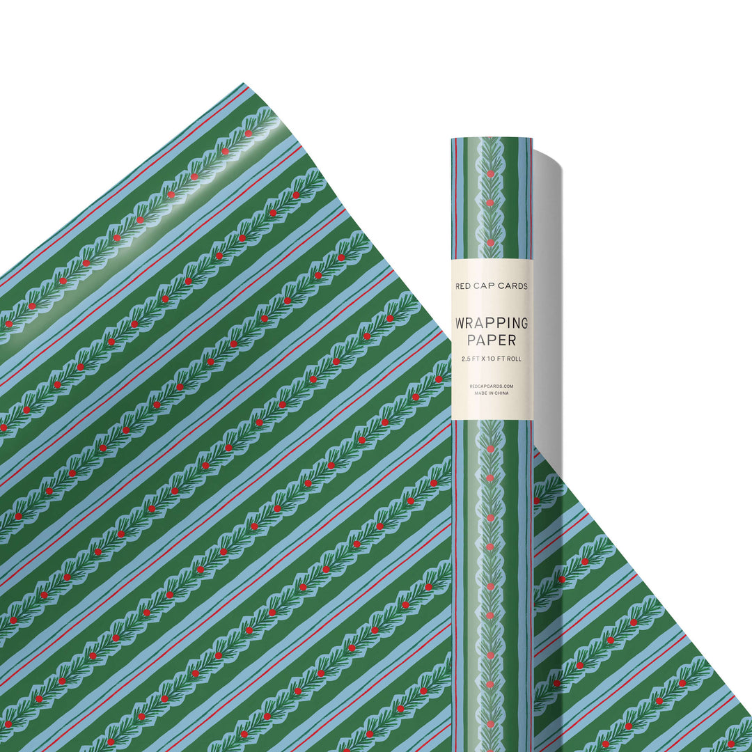 Cedar and Berry Stripe Gift Wrap