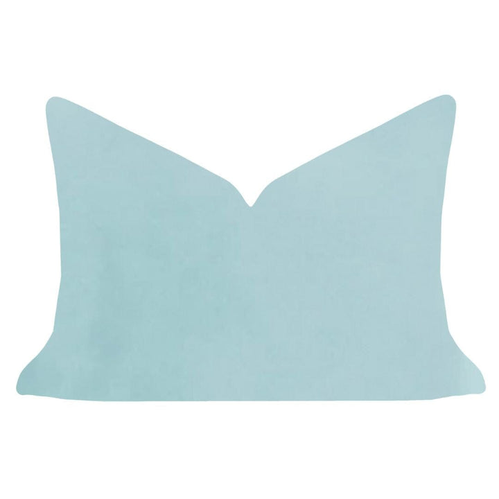 Spa Blue Solid Velvet Pillow