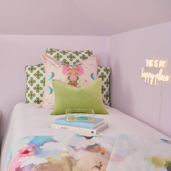 Green Solid Velvet Pillow