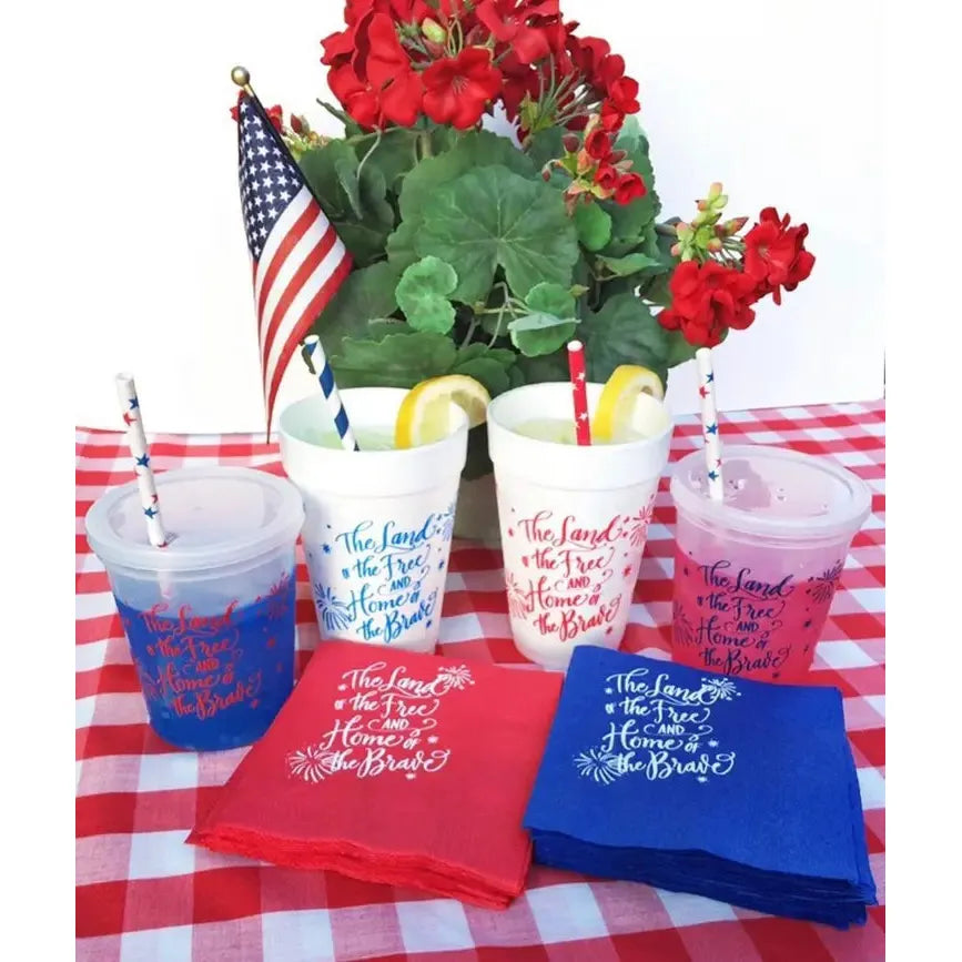 America USA Fourth of July Party Summer Plastic Cups Reusable
